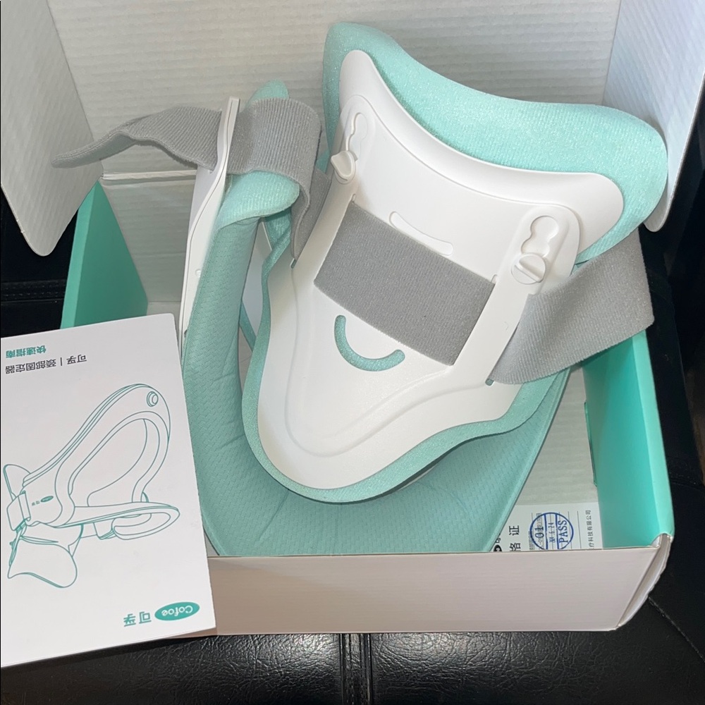 Mint Green Neck Brace with Gray Straps